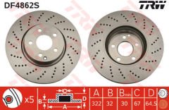 FREN DISKI ON MERCEDES W204 S204 W212 S212 C207 A207-TRW-A2044211012