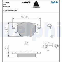 ÖN FREN BALATASI CORSA F 19 C4 20 2008 19 208 19 249 mm-DELPHI LP3646-1681449980-1664737180