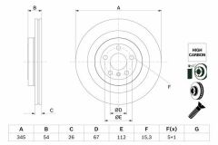 FREN DISKI ARKA MERCEDES X166 W166 C292-BOSCH 0986479F69-A1664230512