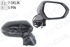 DIŞ DİKİZ AYNASI SAĞ ELEKTİKLİ SİNYALLİ KONV SİYAH 5 PİN Lİ TOYOTA COROLLA 19--GVA 1071144-8791002924