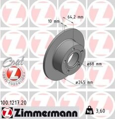 ARKA FREN AYNASI PASSAT- 96-05 AUDI100 90-94 A6 1.8T-1.9TDI 94-05 SUPERB 02-08 245x10x5DL 986478132-986479B22-DF2651-ZIMMERMANN 100.1217.20-4A0615601A