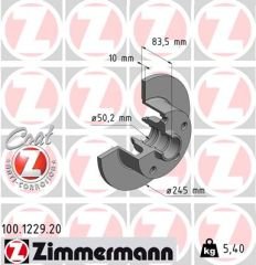 FREN DİSKİ ARKA A4 1994-2001 986478759-DF2771-ZIMMERMANN 100.1229.20-8D0615301B-8DO615601B-8DO615301B
