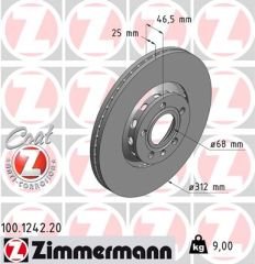ÖN FREN AYNASI PASSAT 1.6-1.9TDI-2.0-1.8T 00/5.05 A4 01 A6 97SUPERB 02 EXEO 09 312x25x10DLxHAVALI x 986479057-DF4262S-ZIMMERMANN 100.1242.20-4B0615301A-4B0615301C-8E0615301R