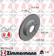 ARKA FREN AYNASI A4 AVANT 01-04 A4 CABRİOLET 02 A4 AVANT 1.6.1.9TDI.2.0FSI.2.0TDI 04-08 986478987-DF4211-ZIMMERMANN 100.1244.20-8E0615601Q-8E0615601D