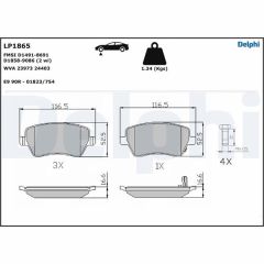 FREN BALATASI ON MERCEDES CITAN W415 . RENAULT CLIO III MEGANE IV MODUS DACIA DUSTER LOGAN . NISSAN MICRA NOTE-DELPHI LP1865-A4154210510-410608481R