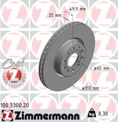 ÖN FREN AYNASI HAVALI VW GOLF 03 09 CADDY 04 10 PASSAT 05 JETTA 05 SCIROCCO 08 DF4464 31 986479058-DF4464S-ZIMMERMANN 100.3300.20-1K0615301AA-5C0615301B