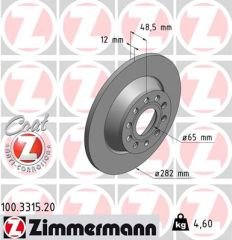 ARKA FREN AYNASI GOLF V-V-PASSAT 05 JETTA III-TOURAN 03 TIGUAN 07 A3 04 OCTAVIA 04 LEON 286x12x9DL 986479247-986479B93-DF4558-ZIMMERMANN 100.3315.20-1K0615601M