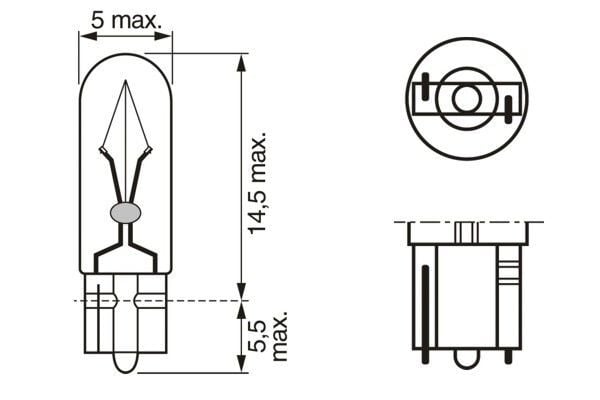 1987302931 AMPUL ECO 12V 1.2W KÜÇÜK DİPSİZ GÖSTERGE DUYSUZ W2x4.6d-BOSCH 1987302824