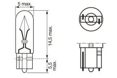 1987302931 AMPUL ECO 12V 1.2W KÜÇÜK DİPSİZ GÖSTERGE DUYSUZ W2x4.6d-BOSCH 1987302824