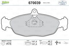 ÖN BALATA ASTRA F-CORSA A B -VECTRA A-TIGRA- 94-00 COMBO 1.4-1.6i-1.7 D 92-00 GDB1040-VALEO-1605907-1605881-1605087-WVA20547