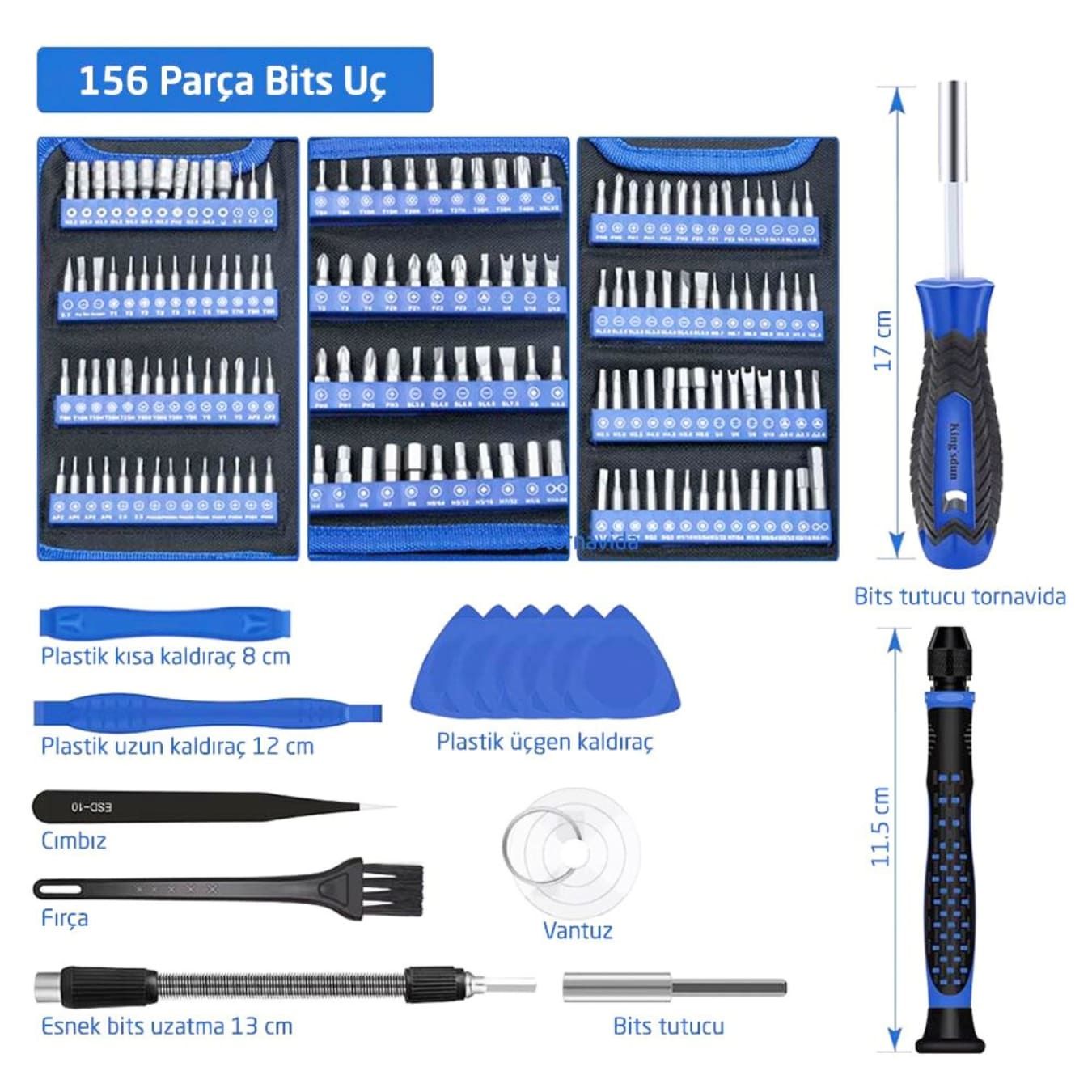 UF-Tools KS800170 Hassas 170 Parça Bits Uçlu Tornavida Seti