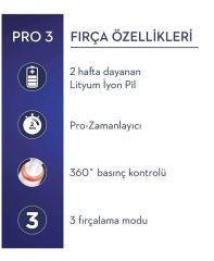 Oral-B Pro 3-3900  Siyah Beyaz 2'li Şarj Edilebilir Diş Fırçası Seti