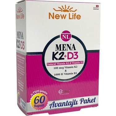New Life Mena K2 + D3 Vitamini-60 Kapsül