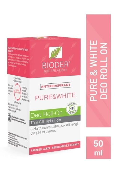 Bioder Pure & White Roll - On 50 ml Antiperspirant Terleme Önleyici - Kol Altı Beyazlatıcı Mucizevi Etki