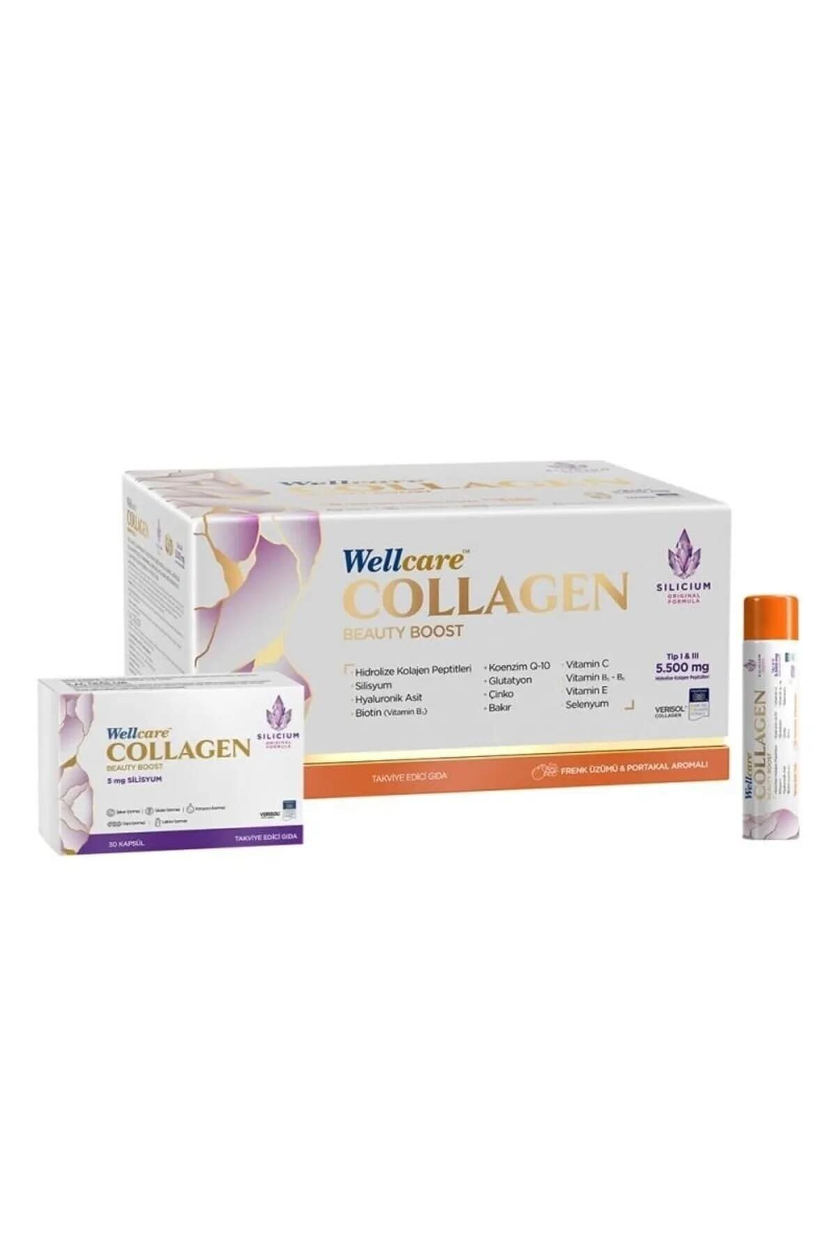 Wellcare Collagen Beauty Plus 5500 Mg Frenk Üzümü & Portakal Likit 30 Tüp X 40 Ml