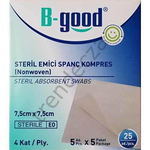 B-Good Steril Emici Spanç Kompres 7.5cmx7.5cm 25LI