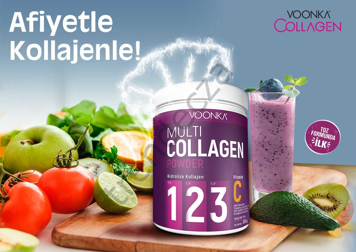 Voonka Multi Collagen Powder Tip I.II.III ve Vitamin C 300gr