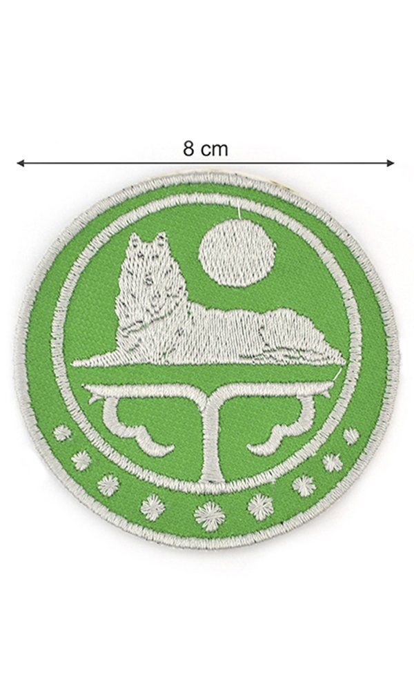 Çeçen Bayrak Nakışlı, Yuvarlak Etiket (Yeşil) Çapı 8 cm