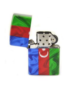 Azerbaycan Bayrak Baskılı Benzinli Çakmak