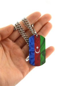 Azerbaycan Bayrak Çakmak - Asker Künye Seti