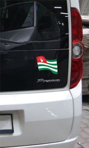 Abhaz Dalgalı Bayrak Etiket 15x12 cm