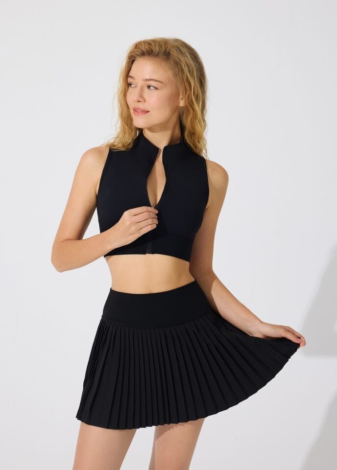 ACT FİTNESS BACK TO GRACE FERMUARLI CROP S - SİYAH