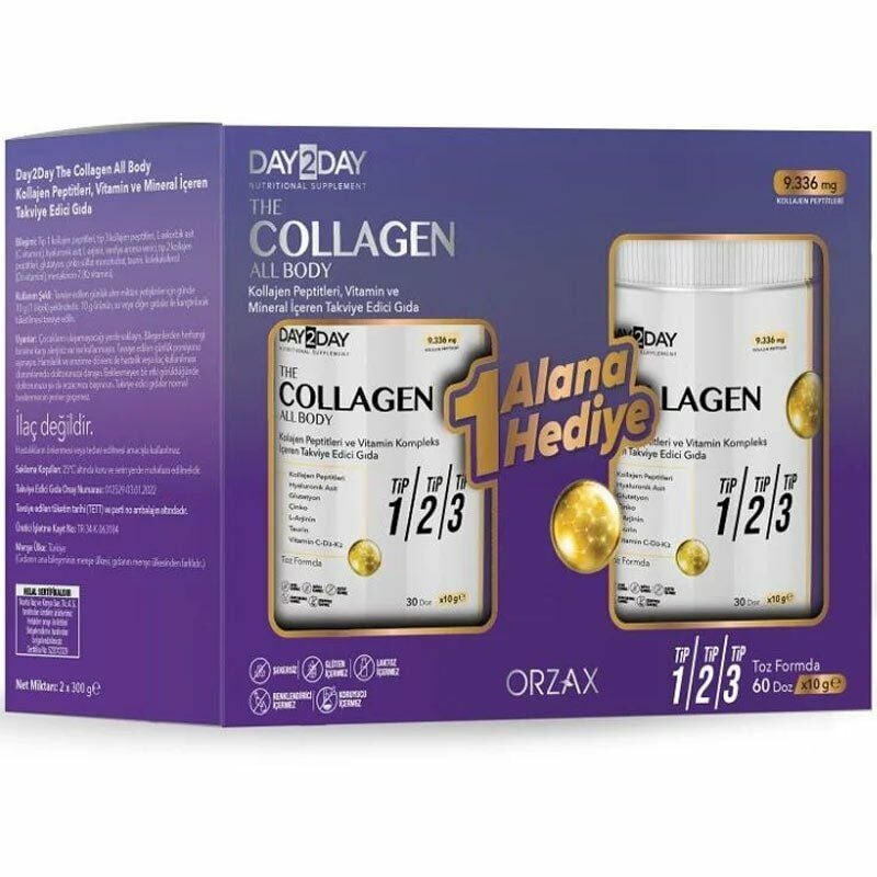 Orzax Day2Day The Collagen All Body 300 g x 2 Adet -1 Alana 1 Hediye