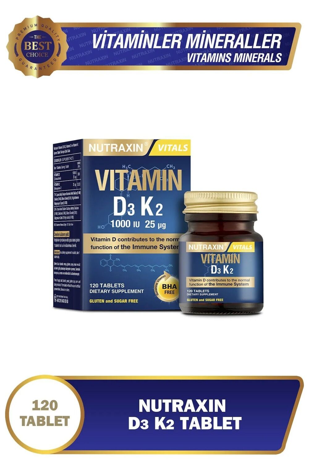 Nutraxin D3K2 120 Tablet