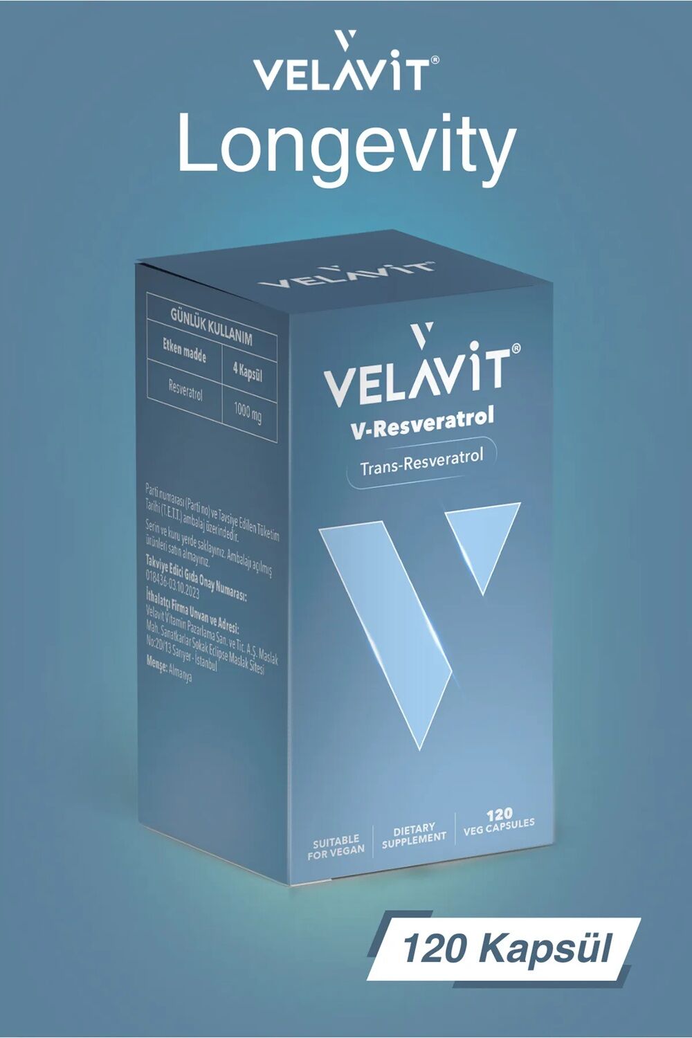 Velavit V-Resveratrol 120 Kapsül