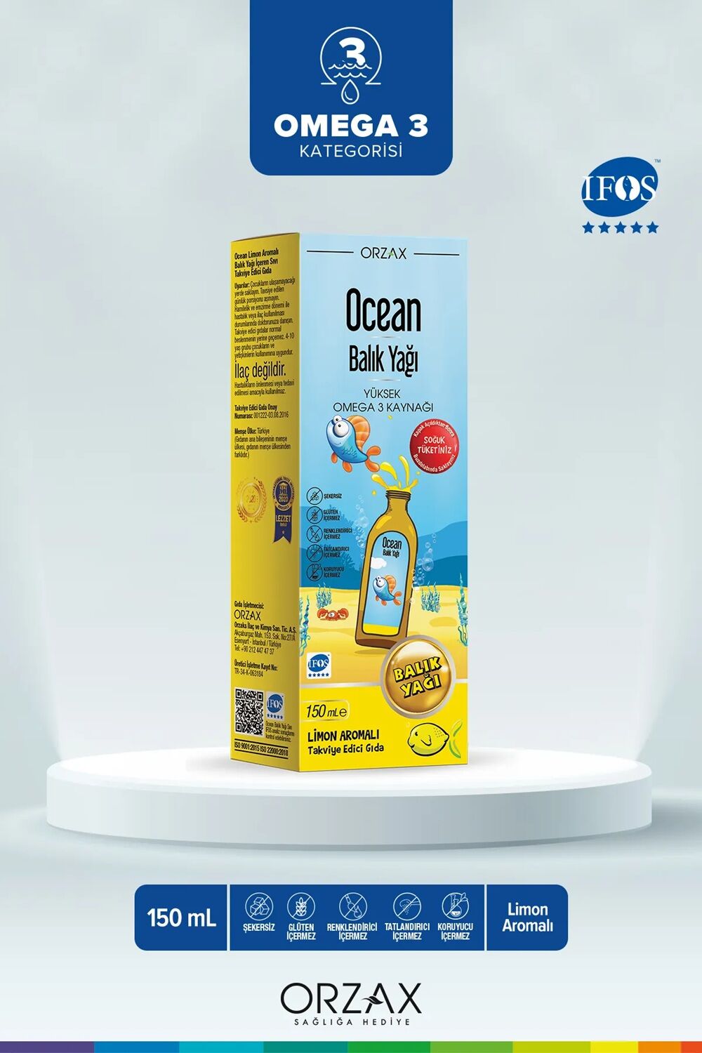 Ocean Limon Aromalı Balık Yağı 150 ml