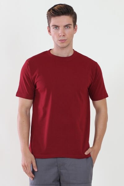 Bisiklet Yaka Bordo Tshirt