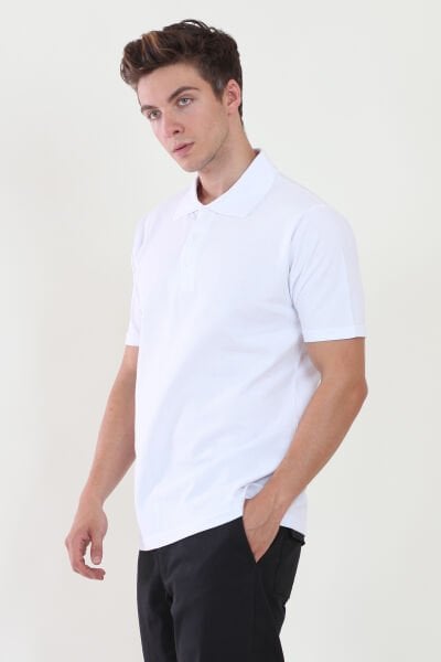 Polo Yaka Beyaz Tshirt