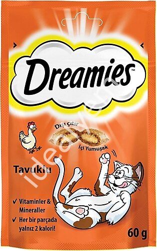 Dreamies Tavuklu İç Dolgulu Kedi Ödül Bisküvisi 60gr