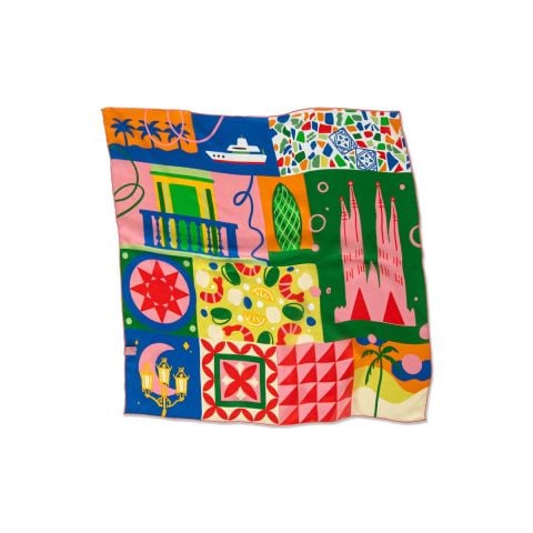 Barcelona İpek Fular