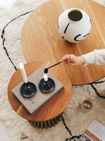 Cage Solid Oak Side Table