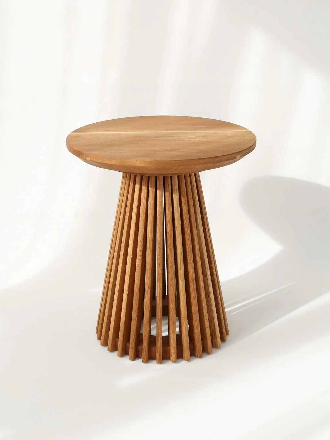 Cage Solid Oak Side Table