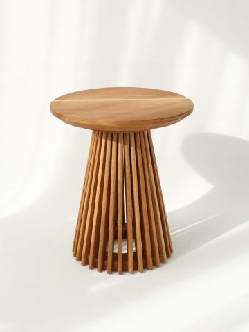 Cage Solid Oak Side Table