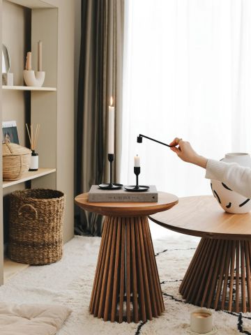 Cage Solid Oak Side Table