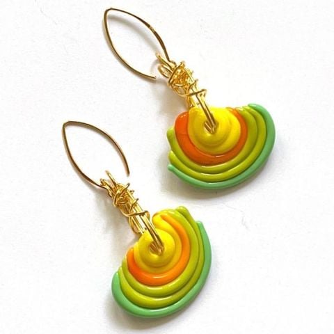 Orange-Green Earrings