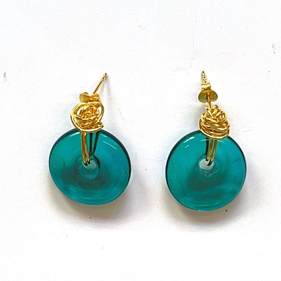 Blue Circle Earrings
