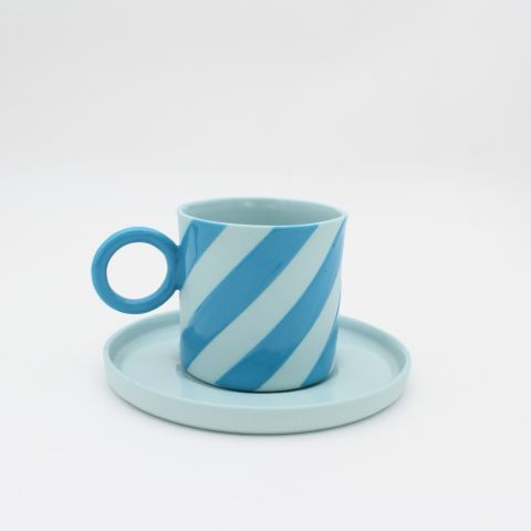 Çizgili Türk Kahvesi Fincanı