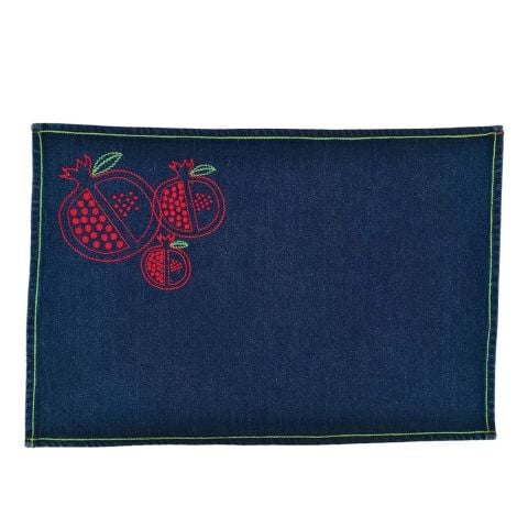 Nar Nakışlı Lacivert Amerikan Servis