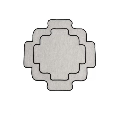 Siyah Nakışlı Keten Chakana Amerikan Servis