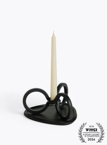 CYCLE CANDLE HOLDER BLACK
