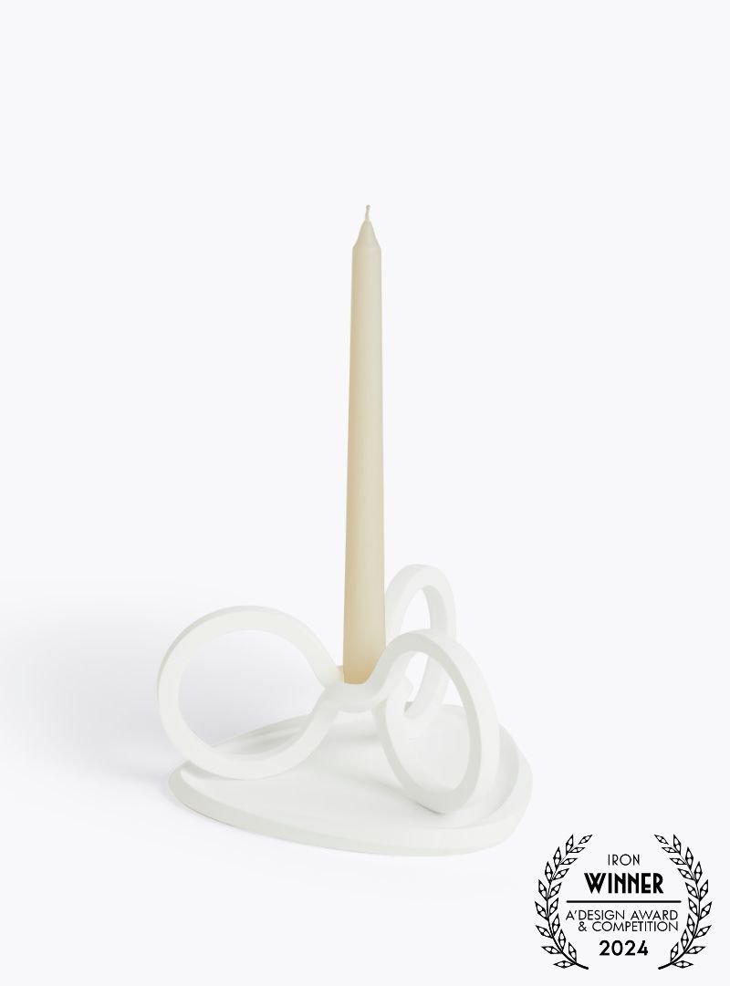 LOOP CANDLE HOLDER - WHITE
