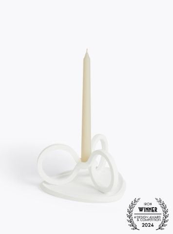 LOOP CANDLE HOLDER - WHITE