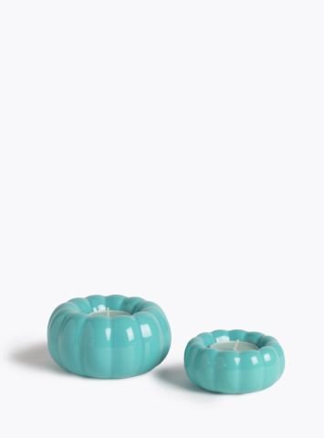 PUMPKIN TEALIGHT CANDLE HOLDER - BLUE