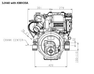 3JH40 Yanmar Marin Dizel Motor 40Hp Common Rail Mekanik