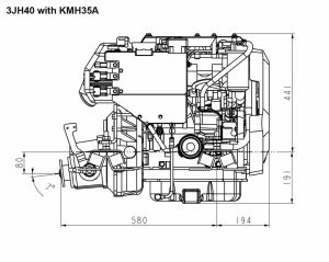 4JH57 Yanmar Marin Dizel Motor 57Hp Common Rail Hidrolik Şanzıman