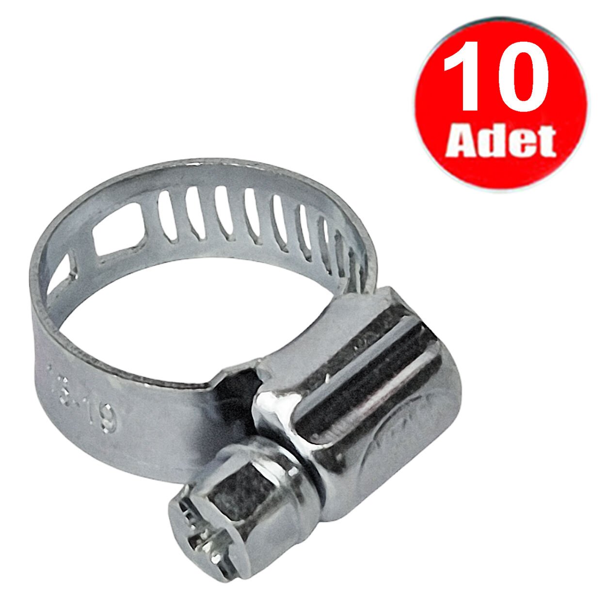 Standart Kelepçe 13mm-19mm Arası Ayarlanabilir Bahçe Hortum Kelepçesi   -10 Adet